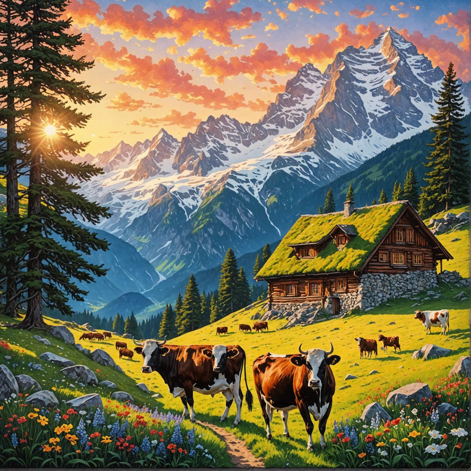 Painting in pointilissm