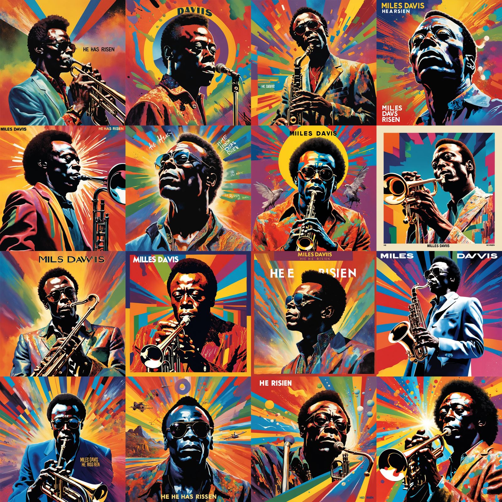 Miles Davis Album Cover in Splash Art Style
