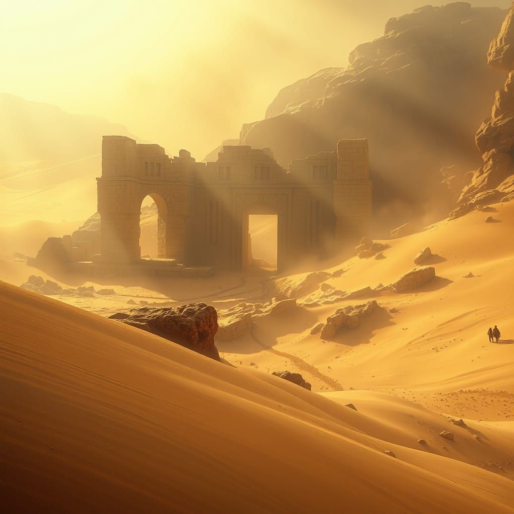 Ancient Desert Ruins Emerge from Shifting Sands