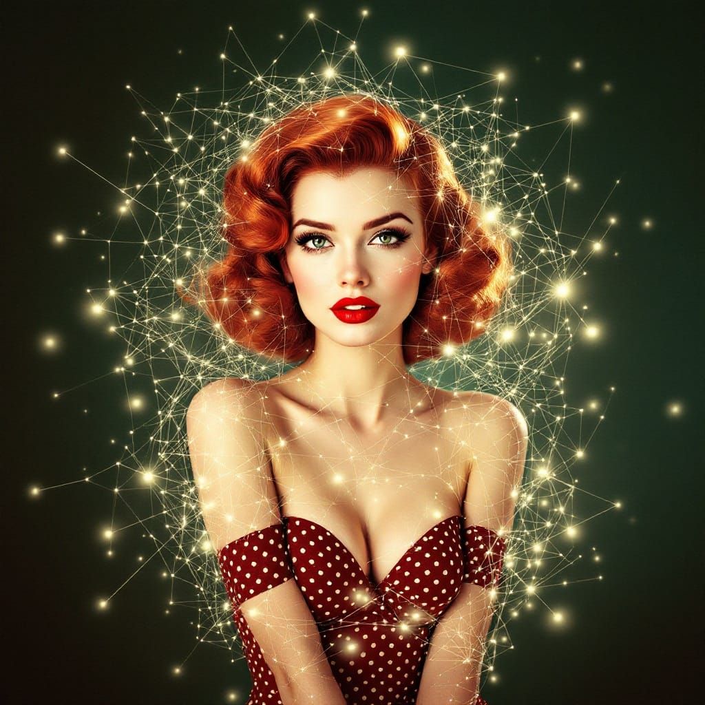 1950s Pin-Up with Neural Network Overlay