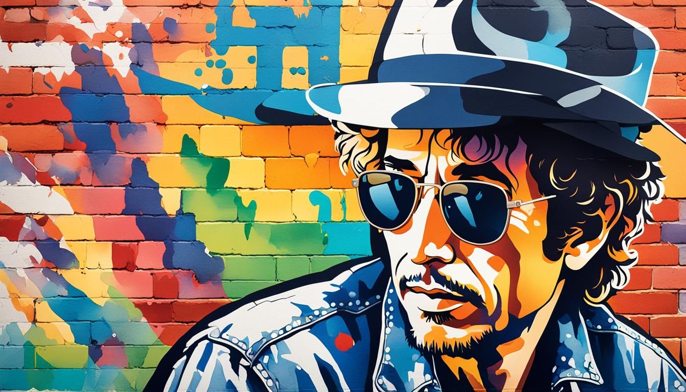 Bob Dylan Pop Art Portrait with Fantasy Mural