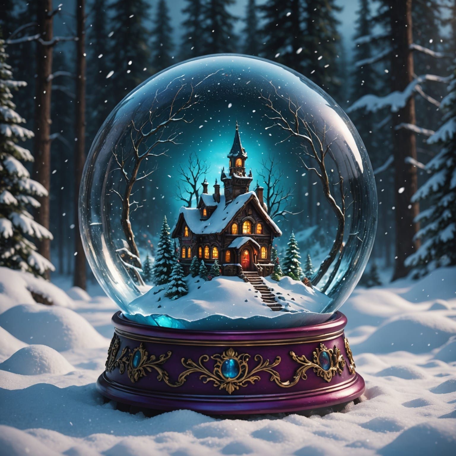 Vibrant Snowglobe Wonderland in Ultra High Gloss