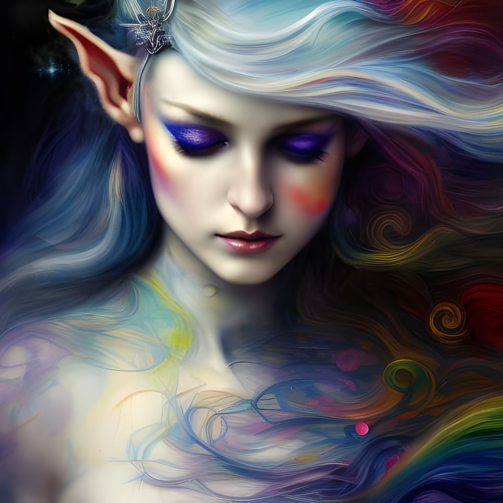 Mystic Elf Portrait in Rubens Style
