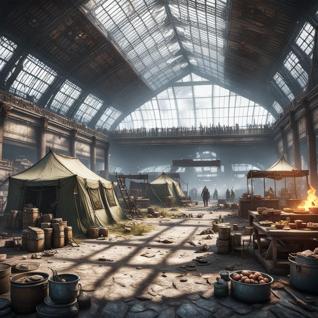 Post-Apocalyptic Encampment in British Museum: 3D Game Art