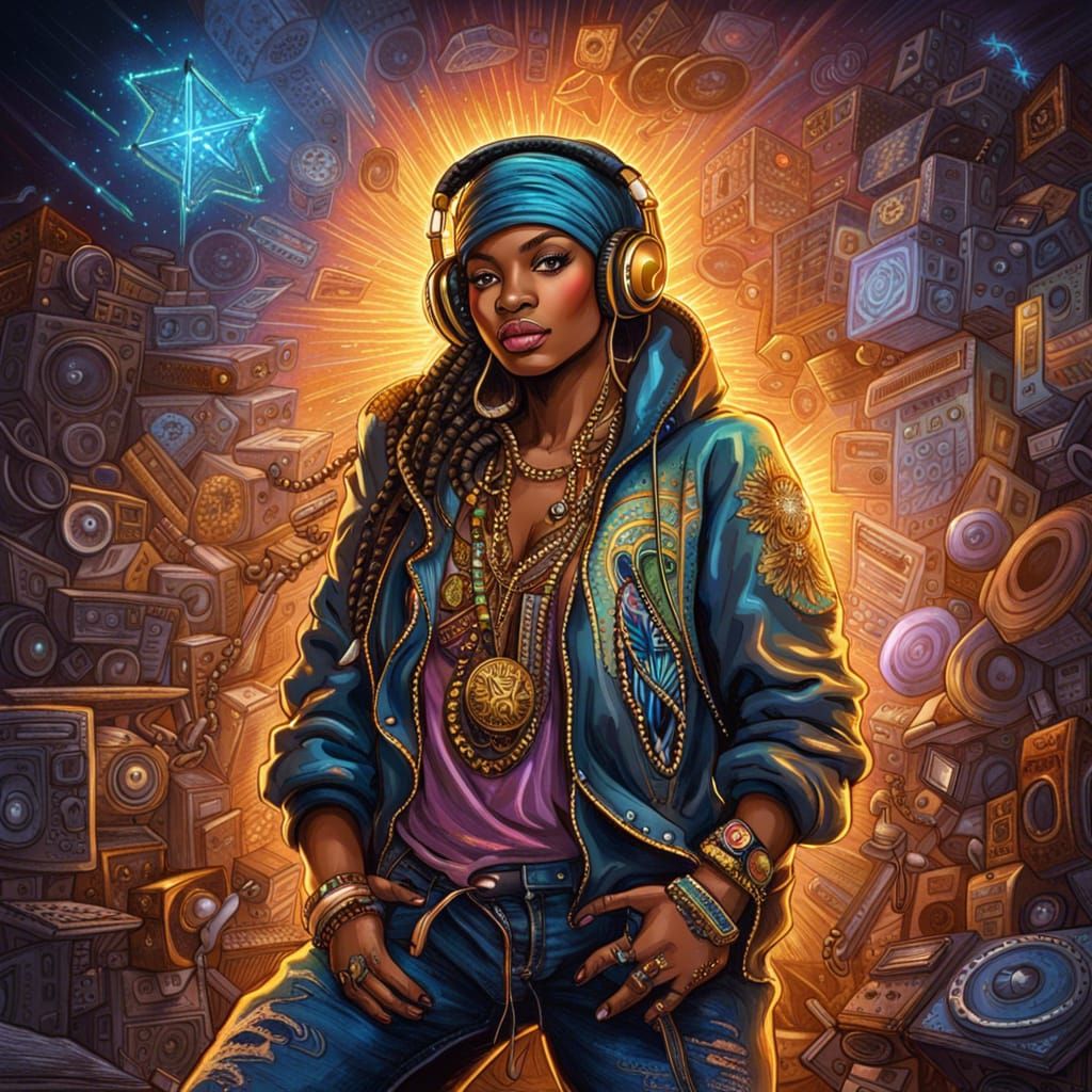 Hiphop Beauty with Electric Superpowers