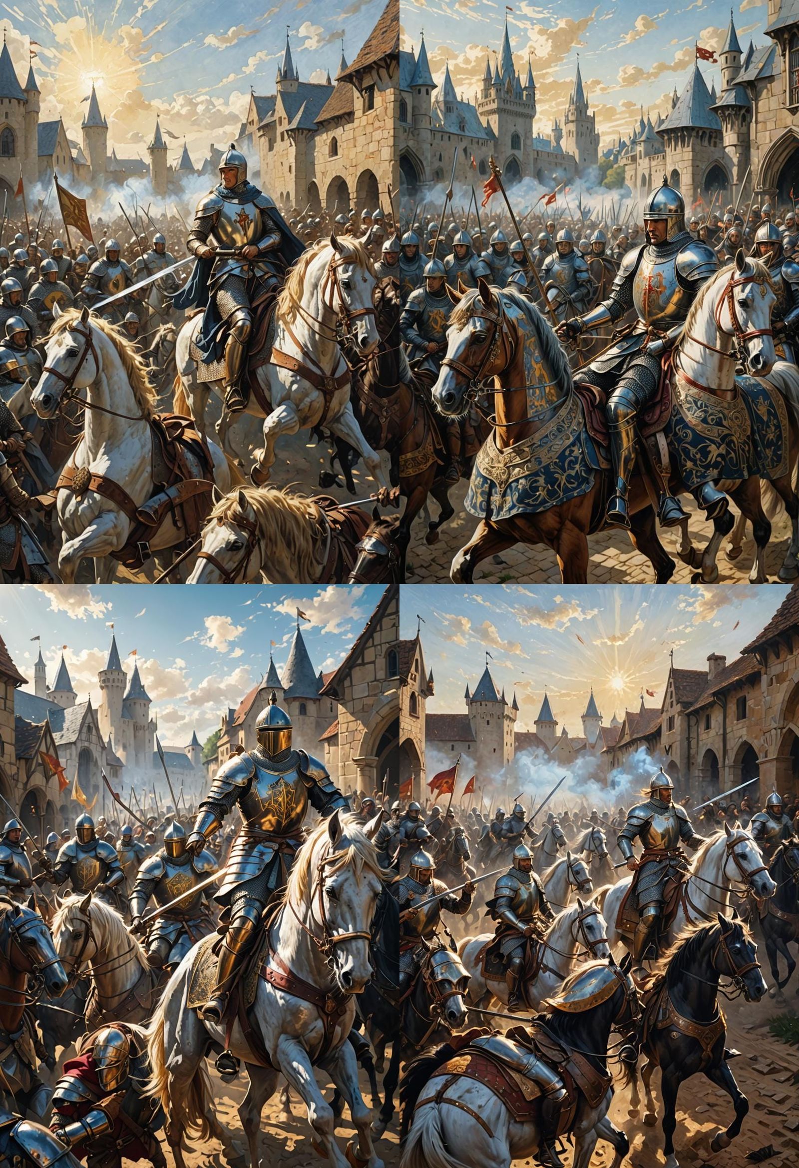 Knight Roland Charging into Battle