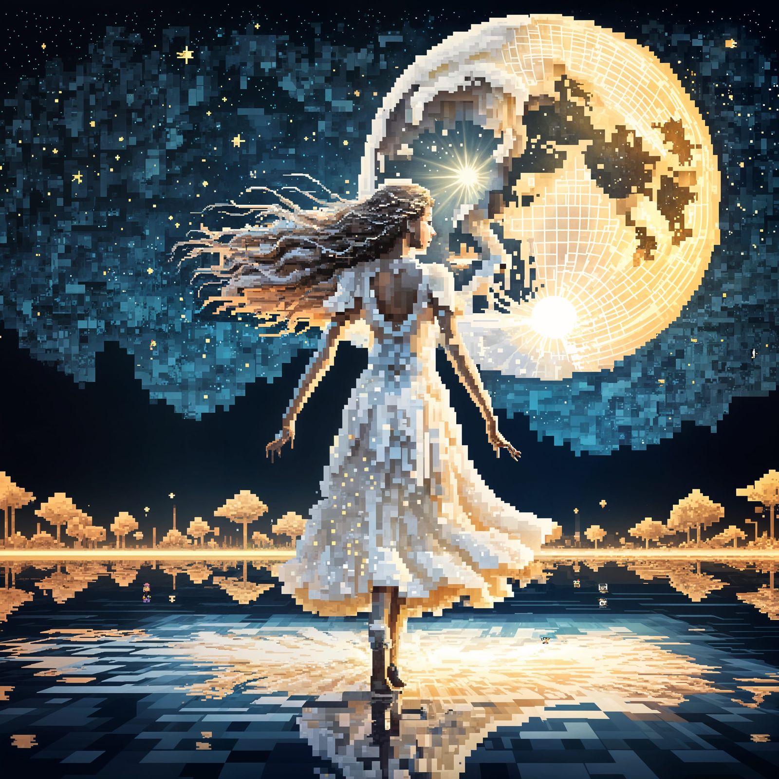 Pixel Art Full Moon