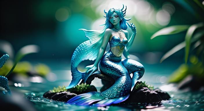 Biopunk Mermaid Goddess in Professional Photography Style