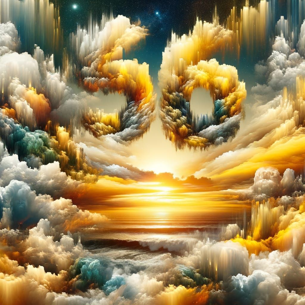 800 Cloud Formation at Zesty Lemonade Sunset Over Stormy Oce...