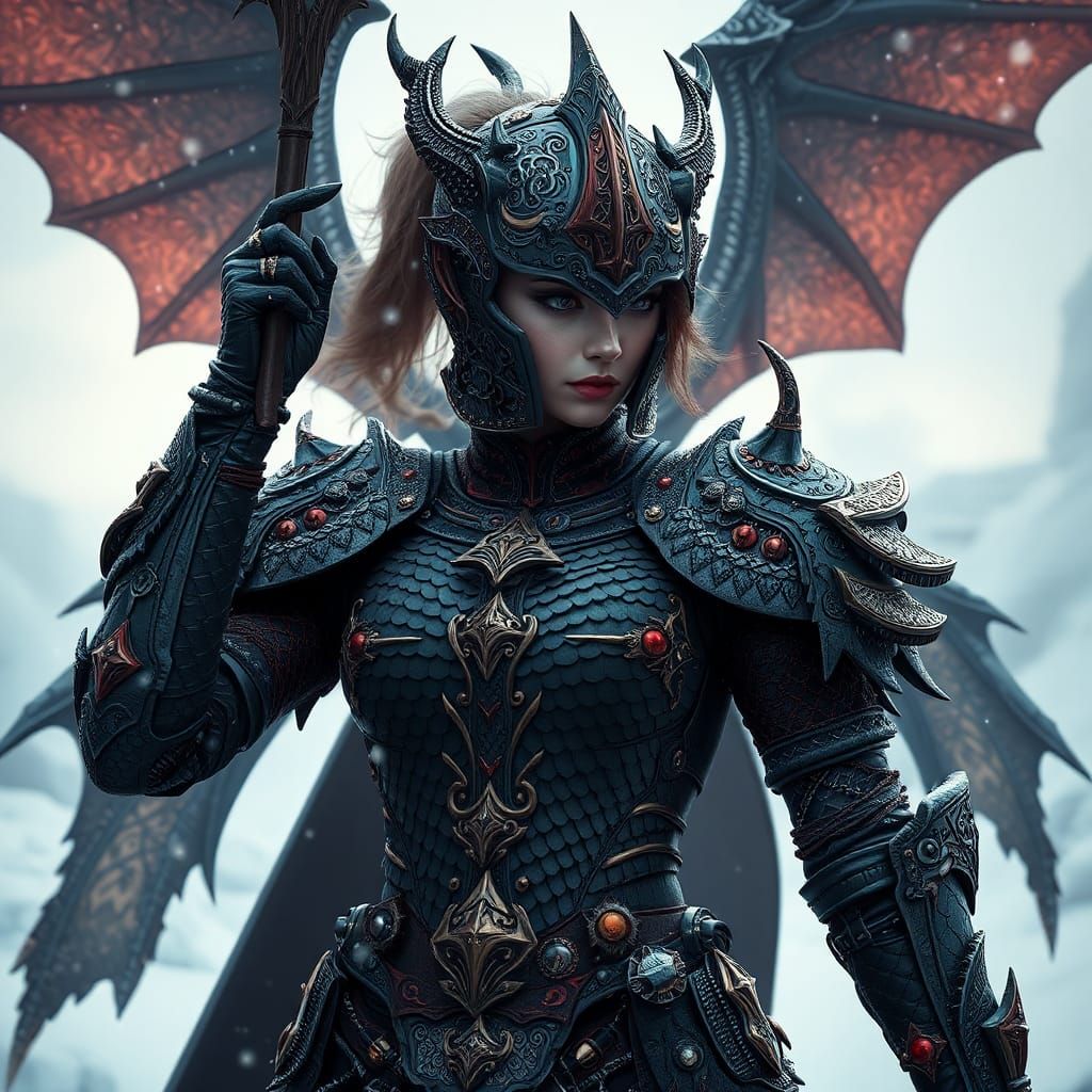 Steampunk Knight in Dragon Scale Armor