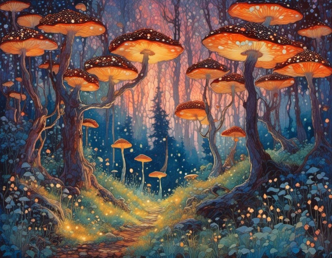 Magical Forest: A Panoramic Vista in Dulac-Hanson Style