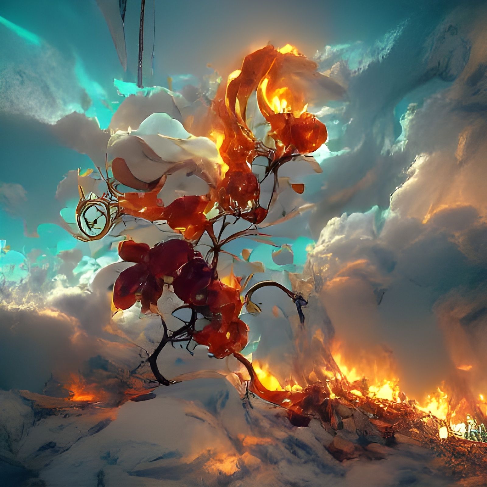 Fiery Hurricane of Roses: Concept Art