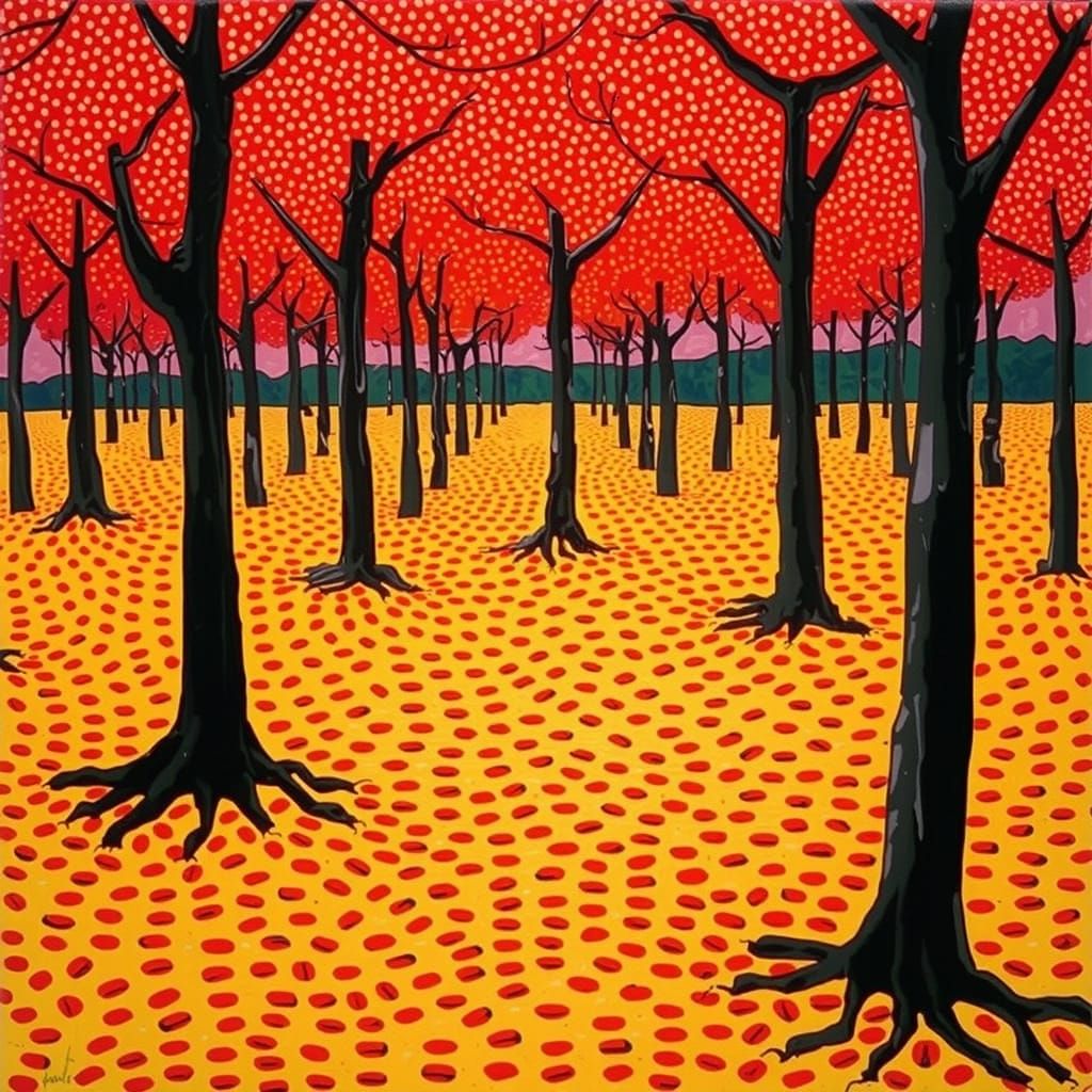 Polka Dot Landscape in Kusama Style