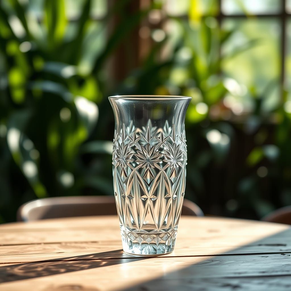 Delicate Crystal Vase in Soft Light