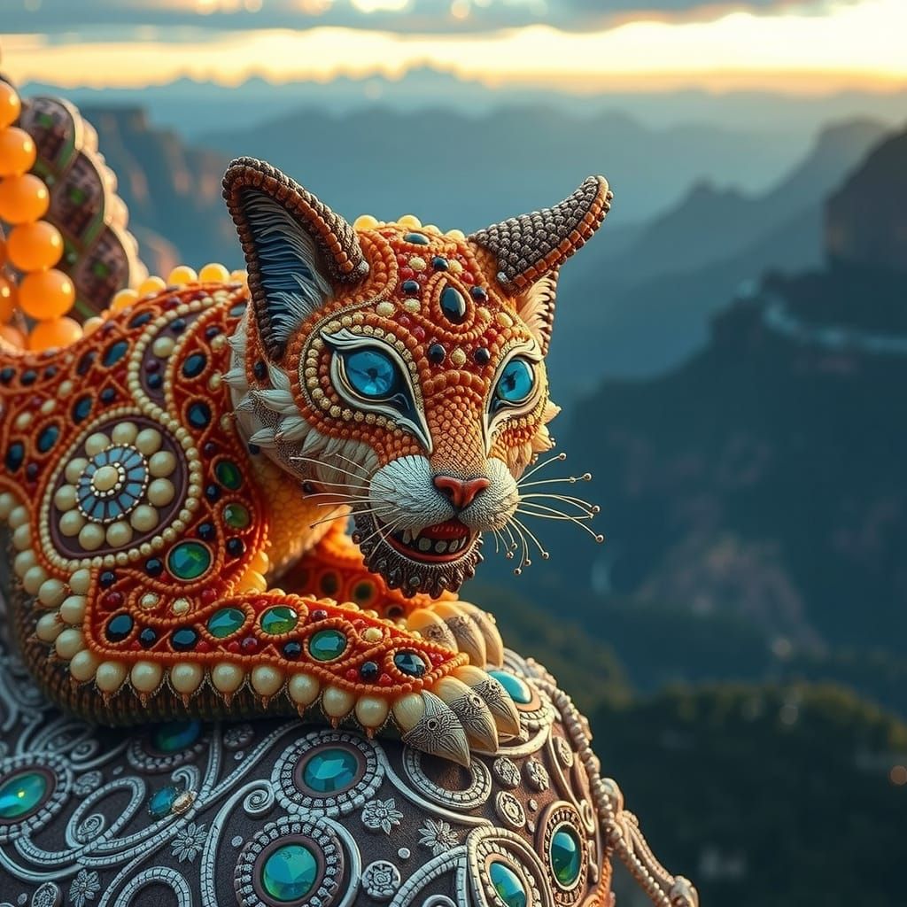 Ornate Gemstone Beads in Art Nouveau Style