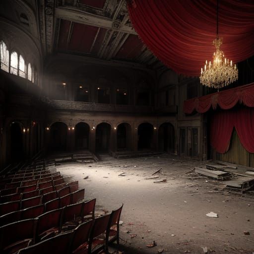 Abandoned Music Hall in Eerie Disrepair