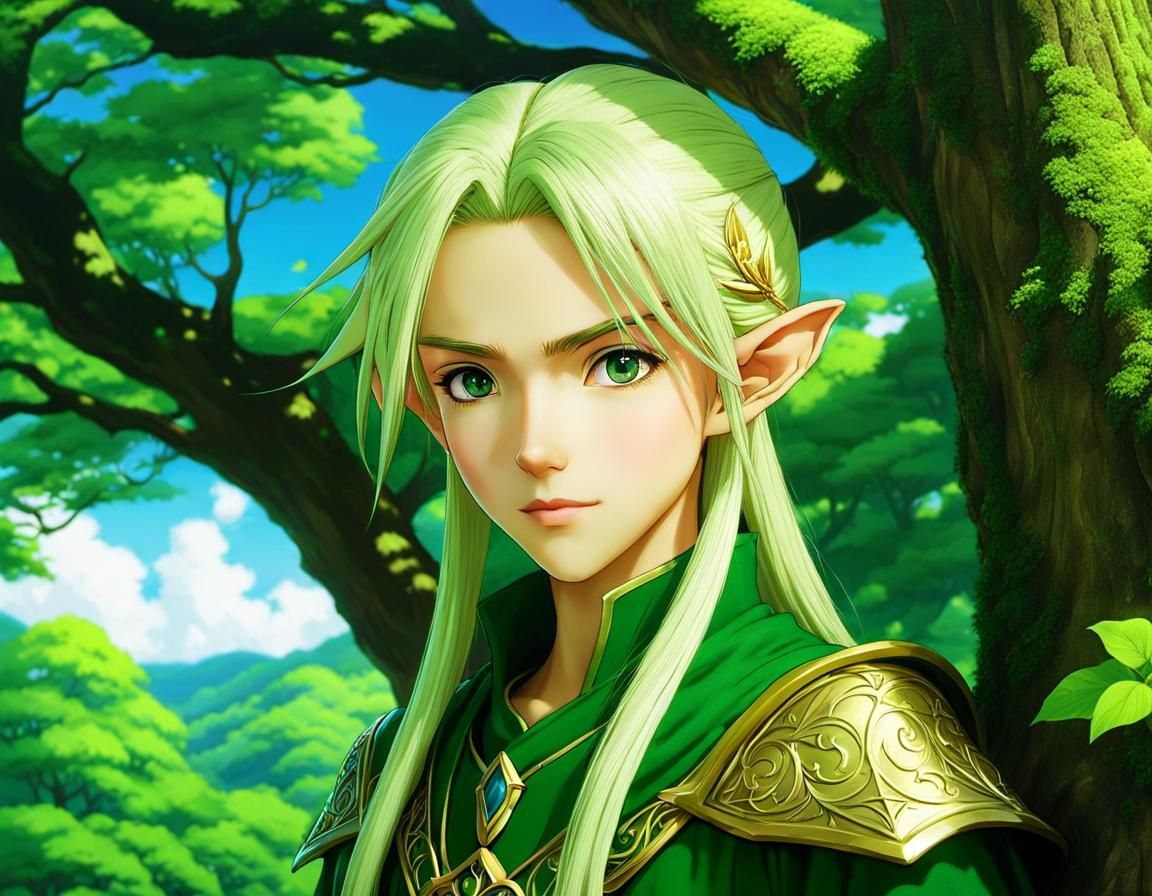 Forest Elf Portrait Inspired by Anime Art