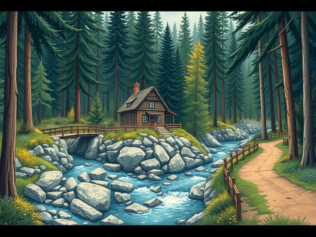 Cozy Forest Cottage by a Rocky River
