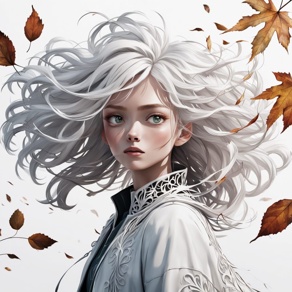 Enchanting Girl in Autumn Whimsy