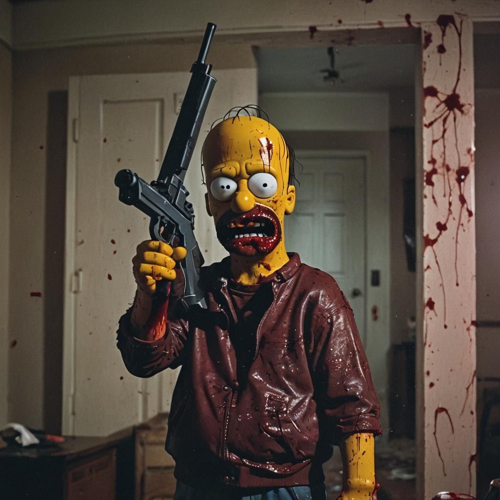 Homer Simpson Film Noir Gun Drama