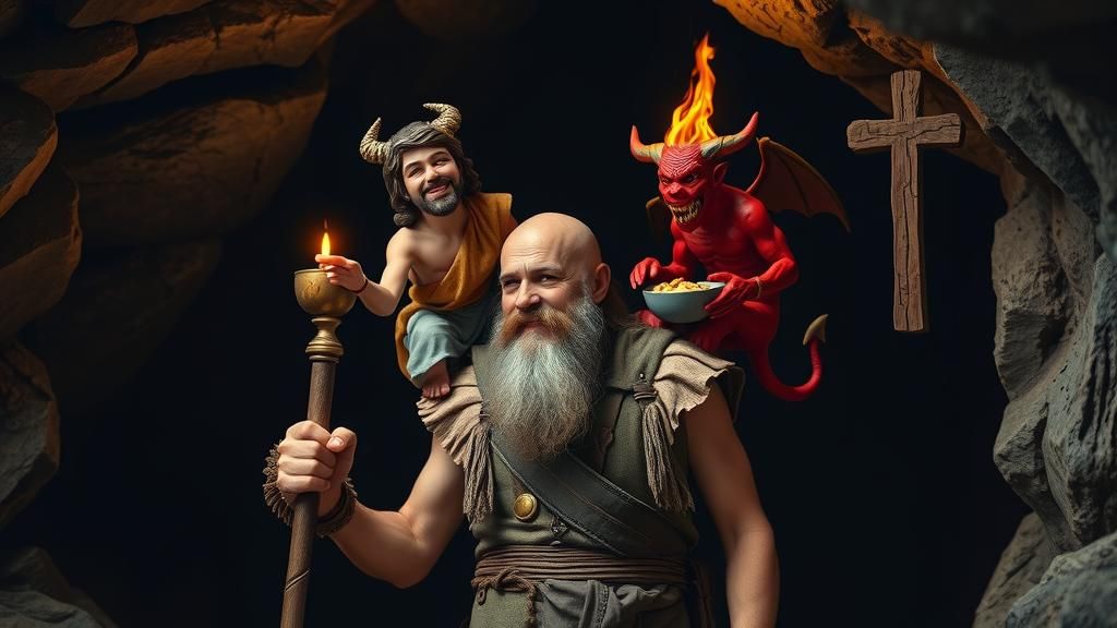 Caveman Dilemma: Jesus vs. Devil