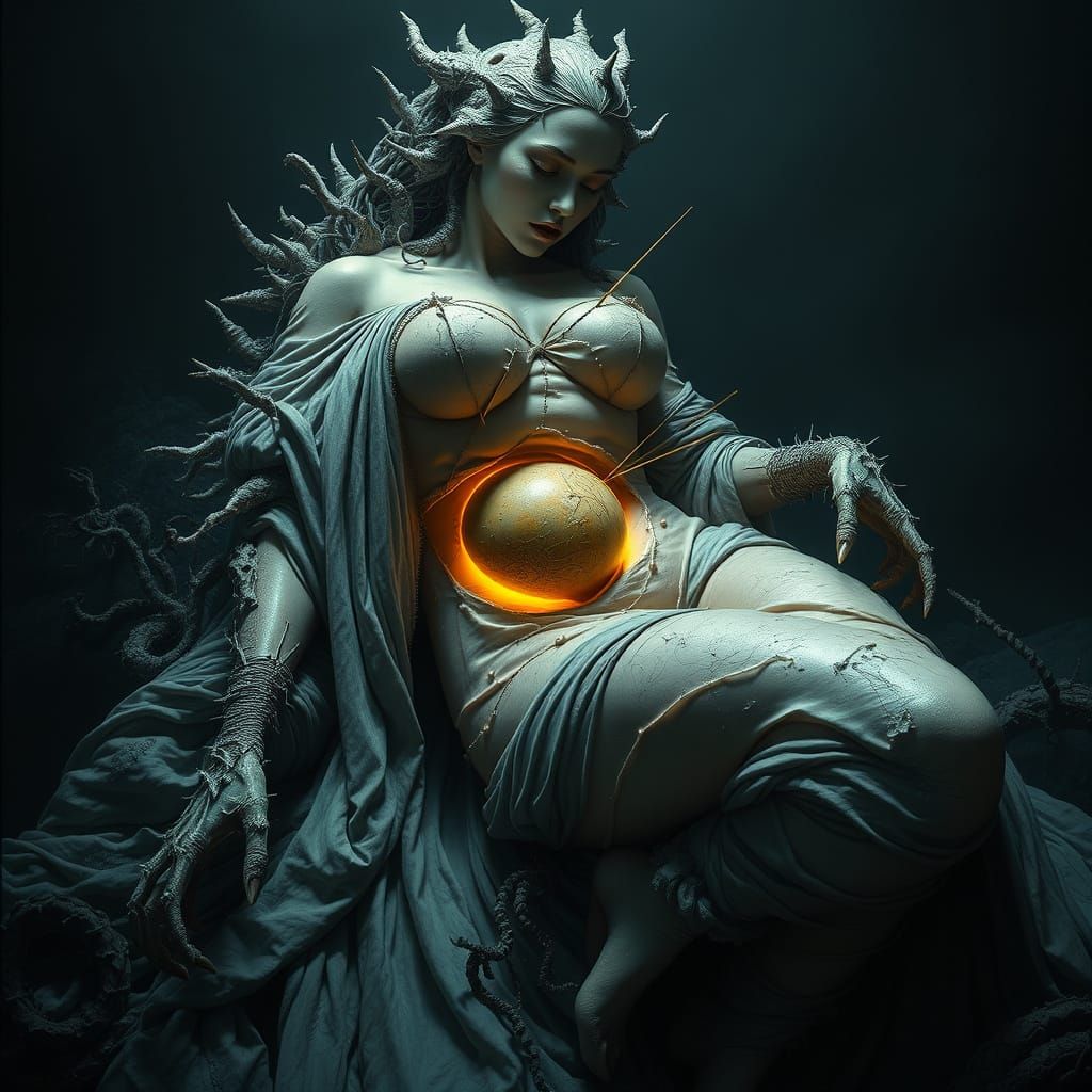 Baroque Female Form in Hadal Depths