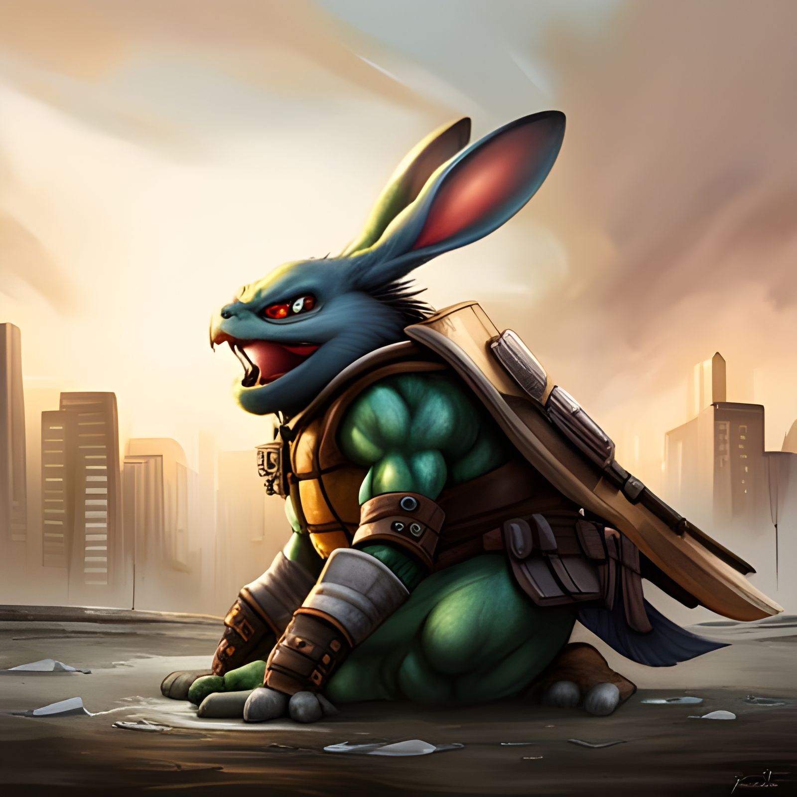Samurai rabbit X teenage mutant ninja turtle