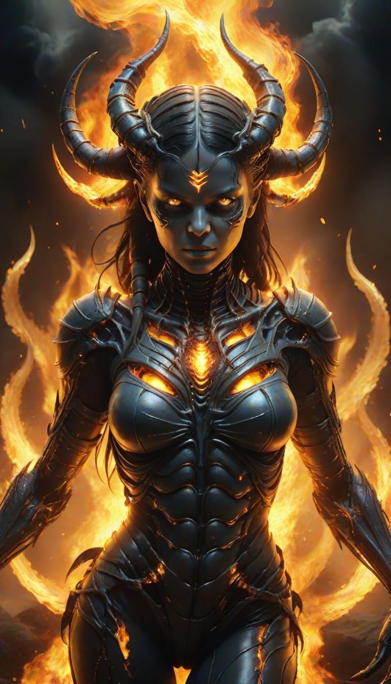 Scorpio Woman Rises From Fire In Fiery Silk