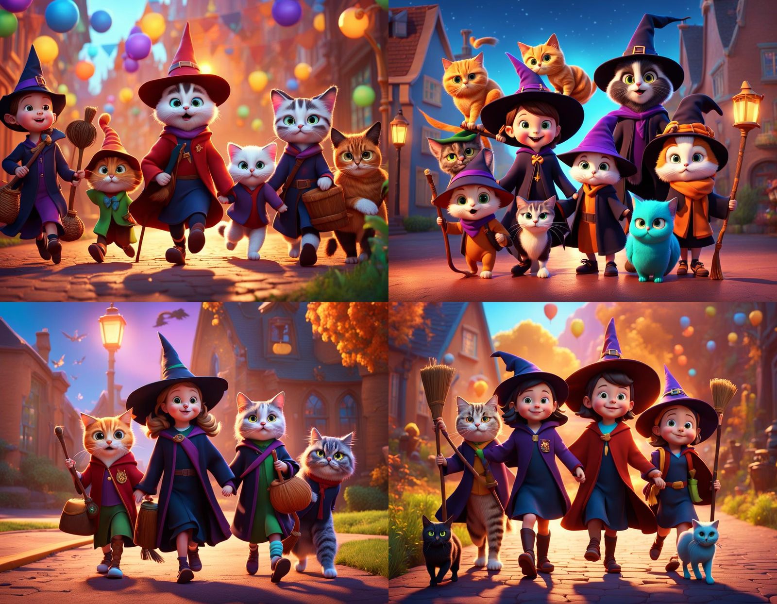 Toddler Wizards and Witches: 3D Digital Art