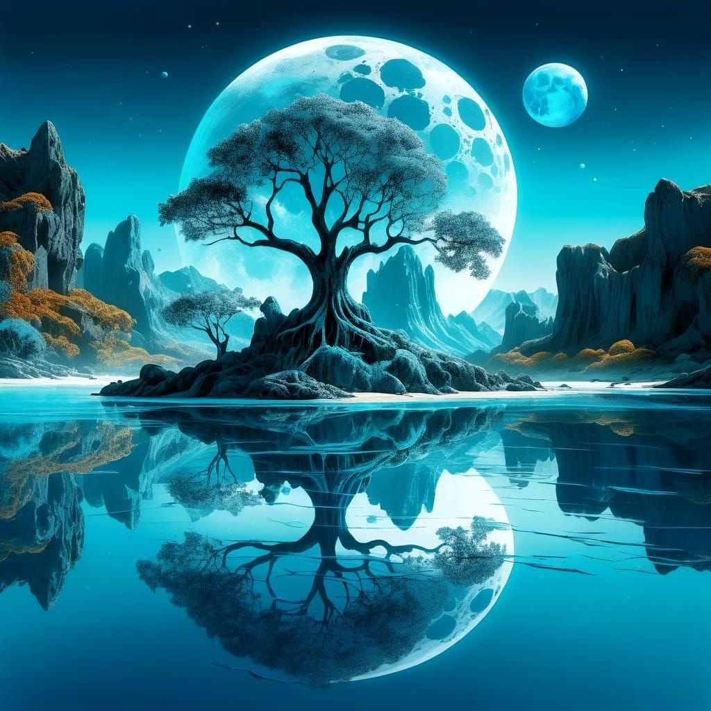 Ancient Tree of Life Radiates Mystical Energy in the Moonlig...