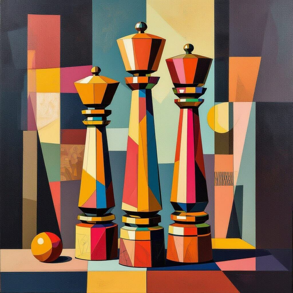 Cubist Pepper Grinders in Picasso Style