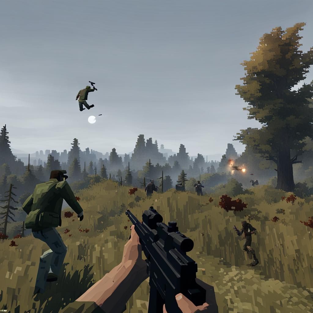 Minecraft-Style DayZ: Player vs. Zombie Showdown