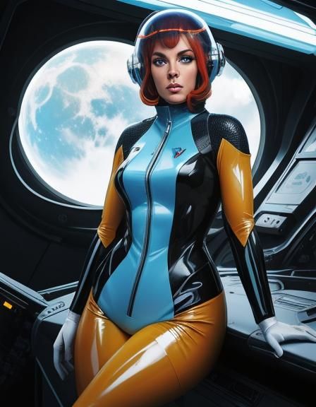 Astronaut Exploring Alien Planet in Retrofuturistic Sci-Fi