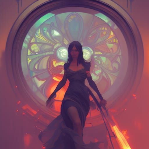 Detailed Hobbies Concept Art in Art Nouveau Style