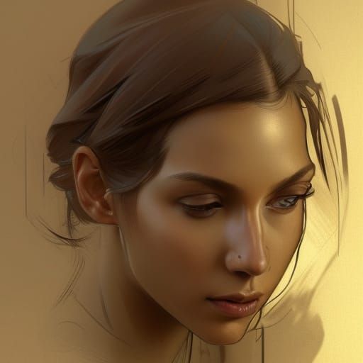 Detailed Pencil Sketch Portrait in 8K Resolution