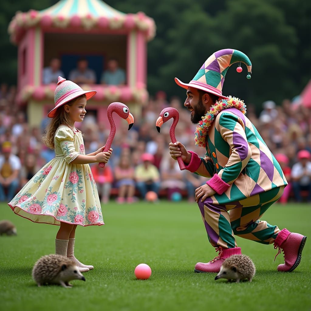 Flamingo Croquet Championship in Wonderland Setting