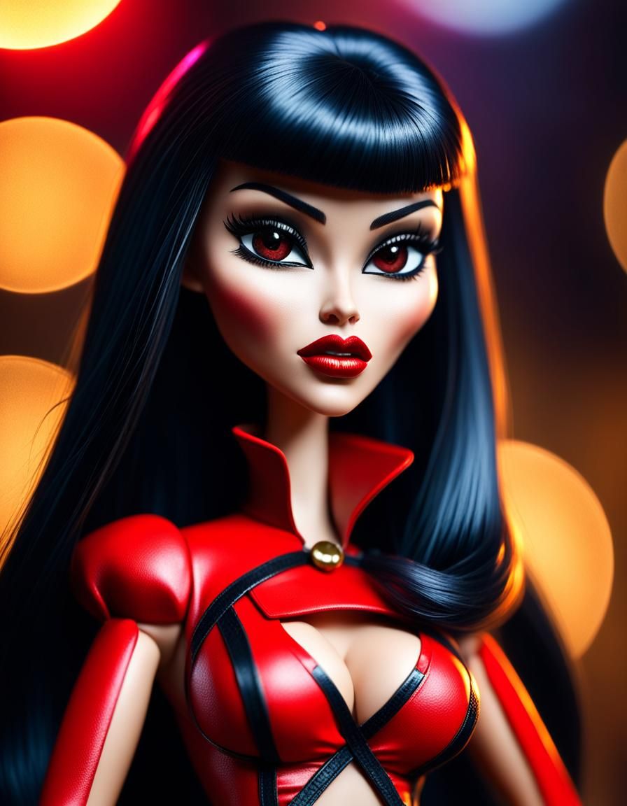 Vampirella as a Bratz Doll with Volumetric Lighting