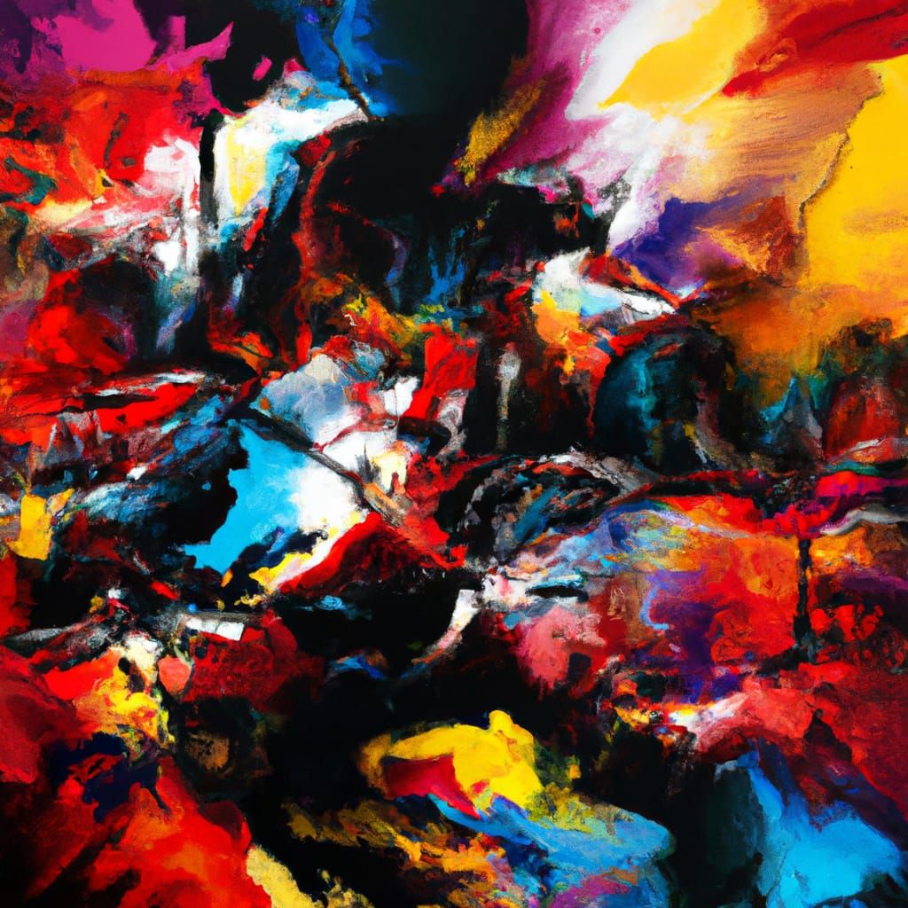 Polychromatic Graffiti Art with Melting Gouache Effect