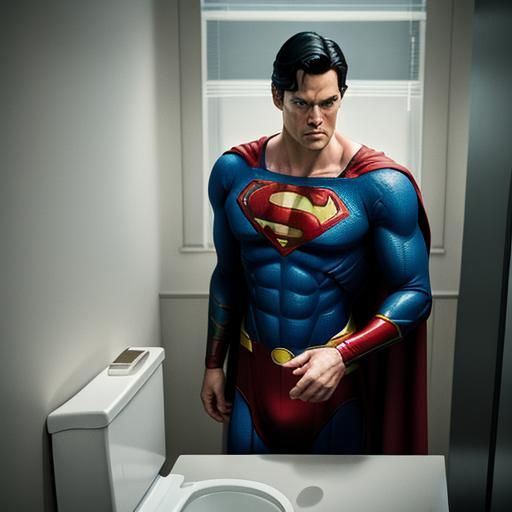 Superman's Guilty Secret: A Cinematic Film Still