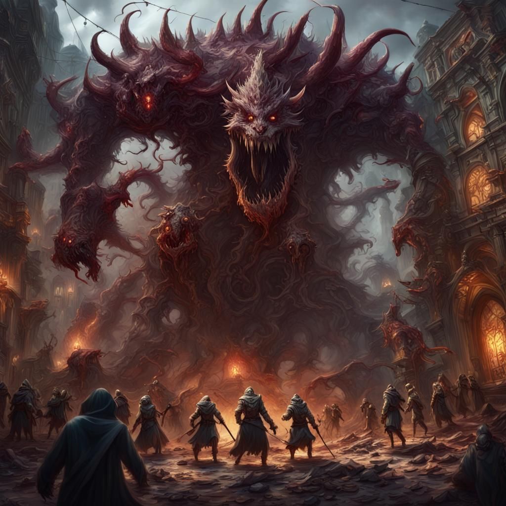 Monster Attack from Painting: Fantasy Concept Art