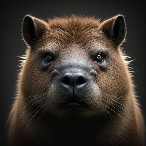 Mysterious Capybara in Dark, Misty Wilderness