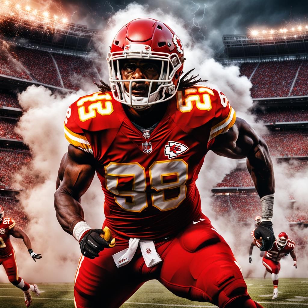 NFL Football player aggressive raw