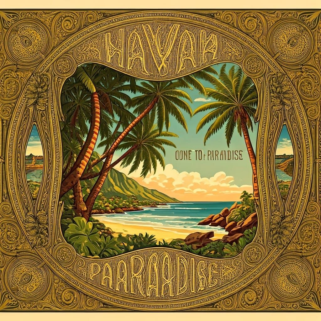 Vintage Hawaii Travel Poster: Come to Paradise