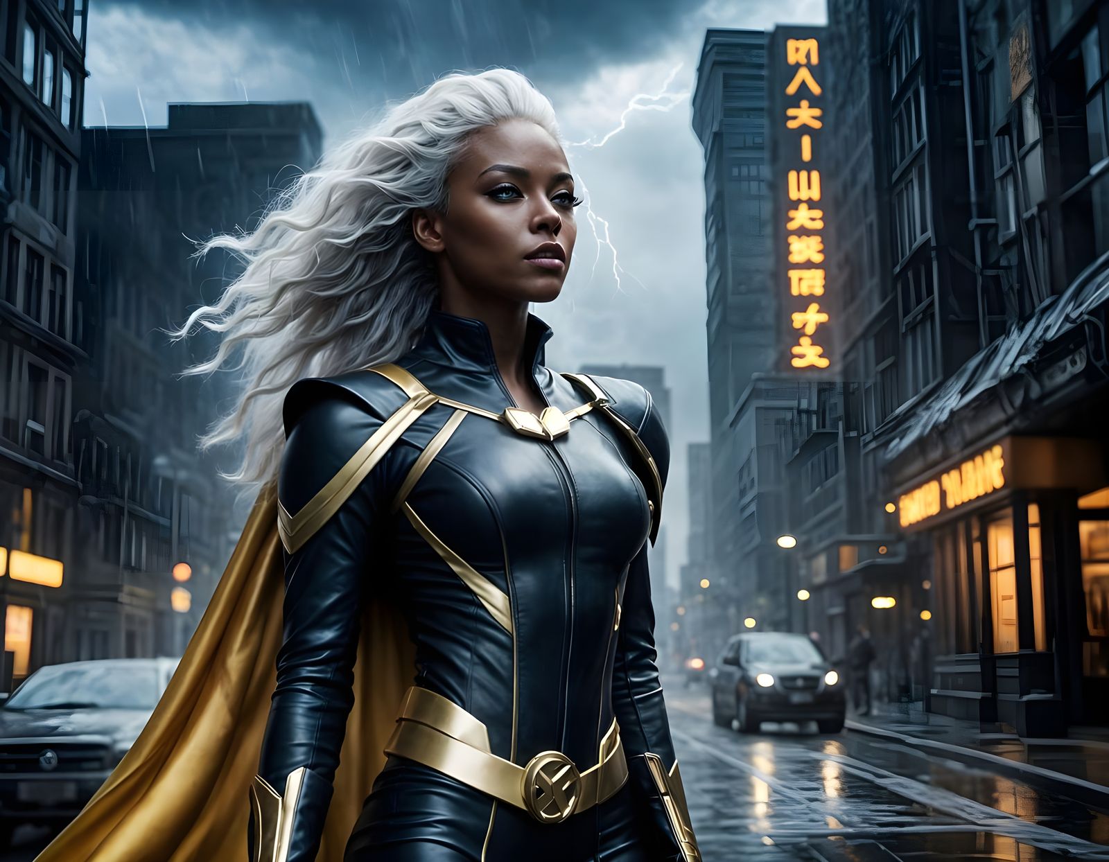 Epic Storm Goddess Unveiled in Cyberpunk Glory