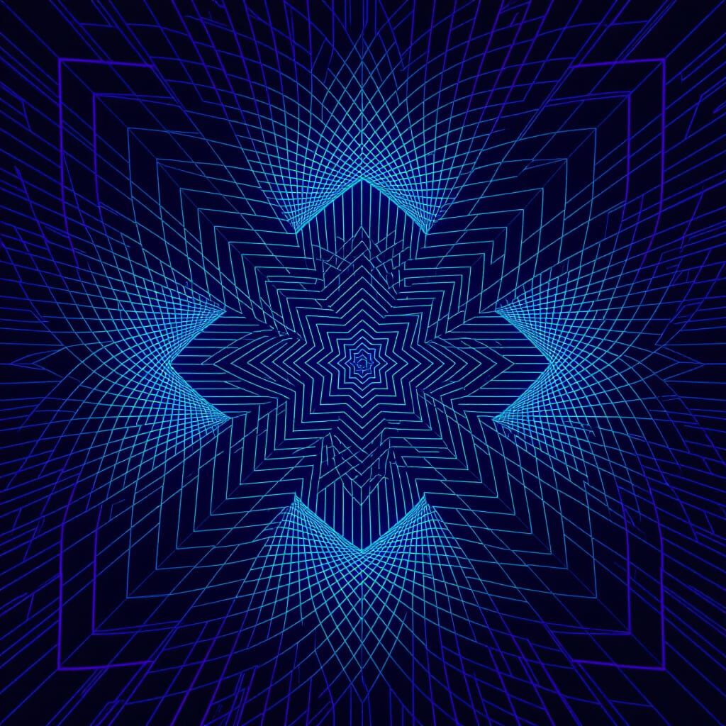 Abstract Vector Fractal: Glitch in the Matrix Art