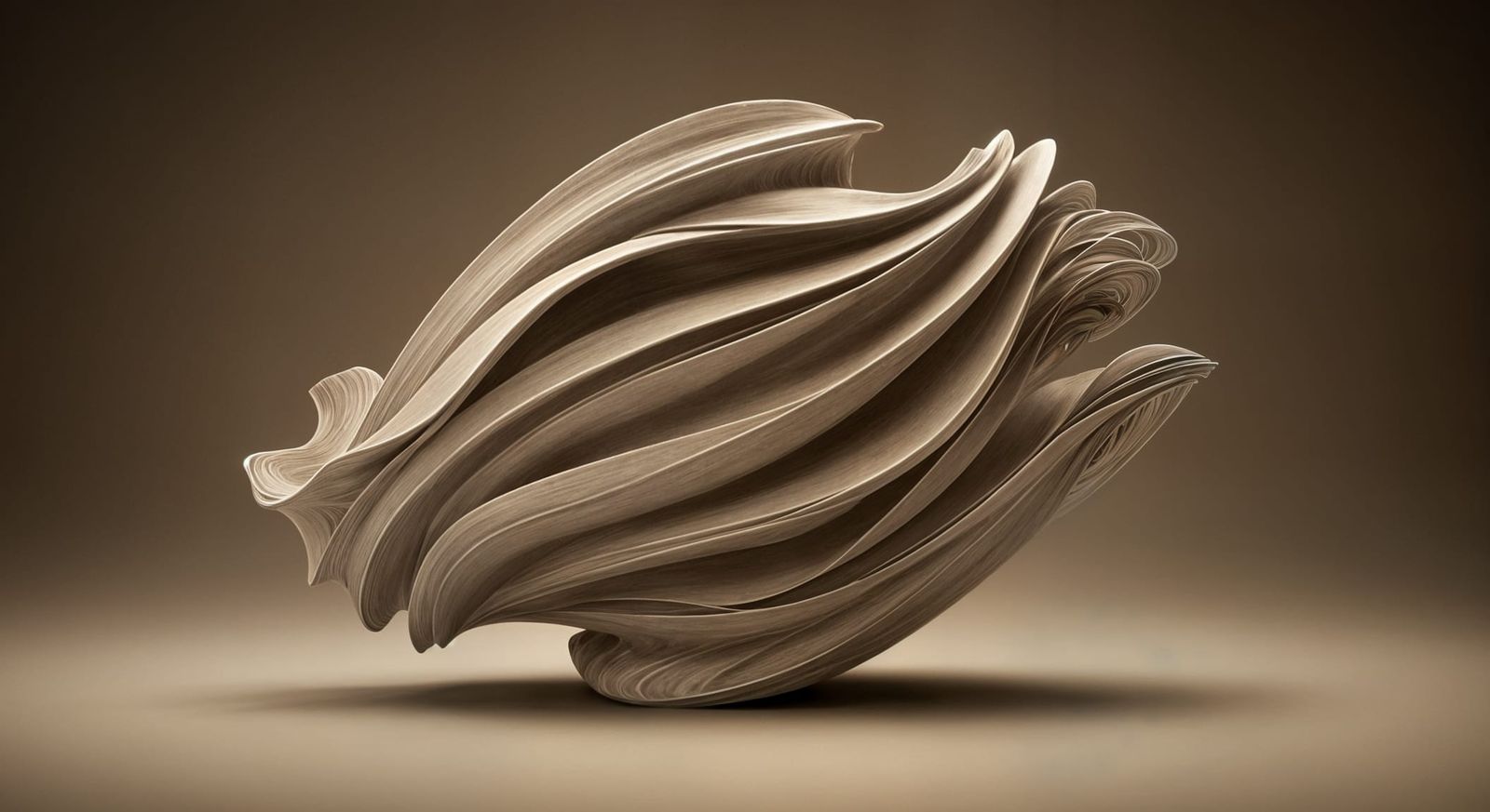 Surrealist Sepia Sculpture of Wistful Longing