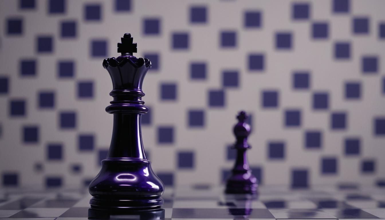 Regal Chess King's Bold Move in Cinematic Style