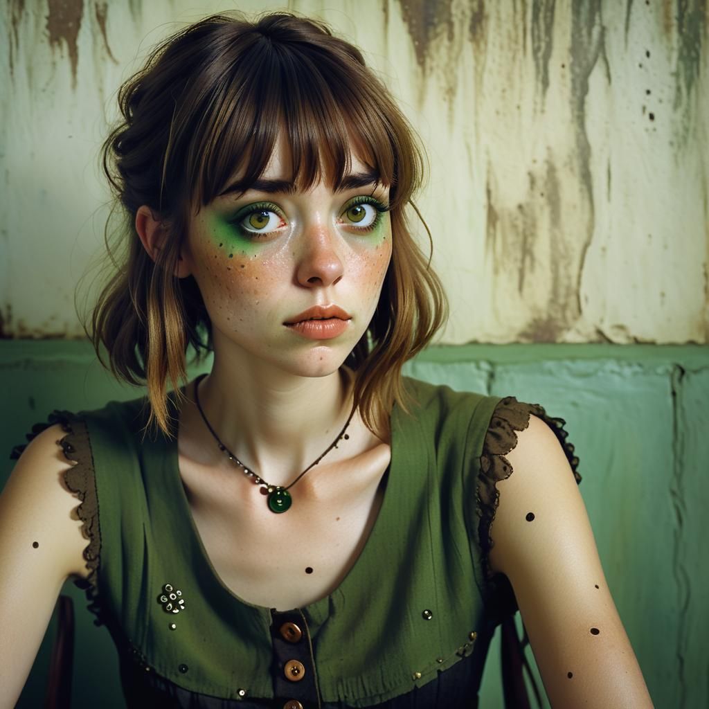 Tim Burton-Inspired Portrait of a Young Woman