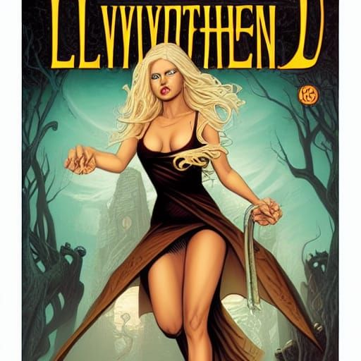 Latina on Lovecraft Book Cover in Comic Art Style