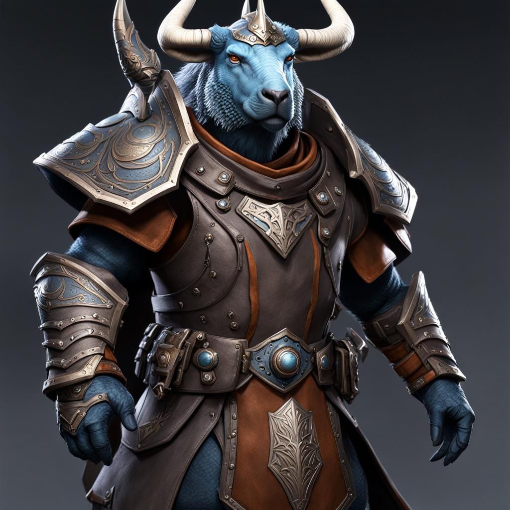 Rhinoceros Cleric Character Art for Pathfinder RPG